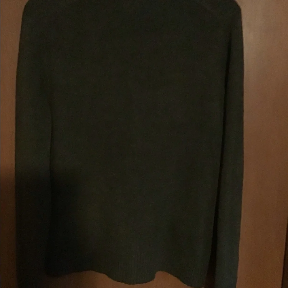 J. Crew Dark Green V-Neck Button Cardigan Sweater - M